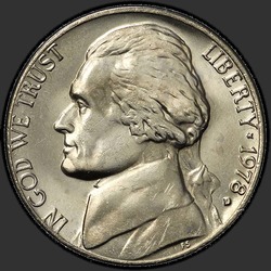 аверс 5¢ (никель) 1978 "США - 5 Cents / 1978 - D"