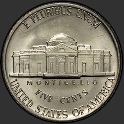 реверс 5¢ (nickel) 1978 "EUA - 5 cêntimos / 1978 - D"