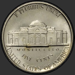 реверс 5¢ (nickel) 1980 "USA - 5 centesimi / 1980 - D"