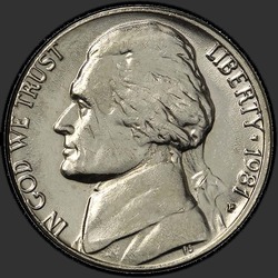 аверс 5¢ (nickel) 1981 "EUA - 5 cêntimos / 1981 - P"