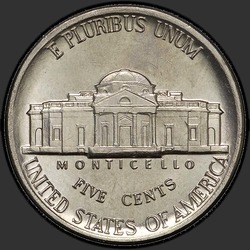 реверс 5¢ (nickel) 1984 "USA  -  5セント/ 1984  -  P"