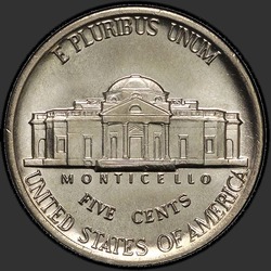реверс 5¢ (nickel) 1985 "USA  -  5セント/ 1985  -  P"