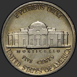 реверс 5¢ (никель) 1987 "США - 5 Cents / 1987 - D"