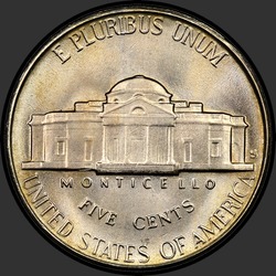 реверс 5¢ (никель) 1947 "США - 5 Cents / 1947 - S"