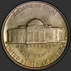 реверс 5¢ (nickel) 1948 "USA  -  5セント/ 1948  -  D"