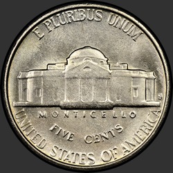реверс 5¢ (nickel) 1949 "USA  -  5セント/ 1949  -  S"