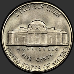 реверс 5¢ (никель) 1951 "США - 5 Cents / 1951 - S"