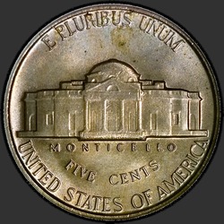 реверс 5¢ (nickel) 1952 "USA  -  5セント/ 1952  -  P"