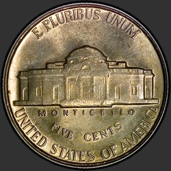 реверс 5¢ (nickel) 1953 "USA  -  5セント/ 1953  -  P"