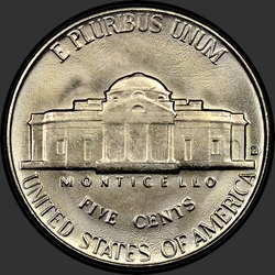реверс 5¢ (nickel) 1953 "USA - 5 centů / 1953 - D"