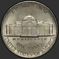 реверс 5¢ (никель) 1989 "США - 5 Cents / 1989 - P"
