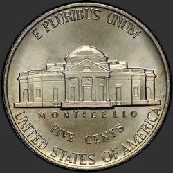 реверс 5¢ (nickel) 1989 "USA - 5 centů / 1989 - D"