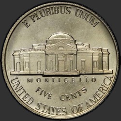 реверс 5¢ (никель) 1990 "США - 5 Cents / 1990 - D"