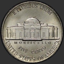 реверс 5¢ (nickel) 1991 "USA - 5 centů / 1991 - D"