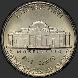 реверс 5¢ (nickel) 1994 "EUA - 5 cêntimos / 1994 - P"