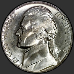 аверс 5¢ (nickel) 1956 "미국 - 5 센트 / 1956 - D"