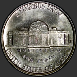 реверс 5¢ (nickel) 1956 "USA  -  5セント/ 1956  -  D"