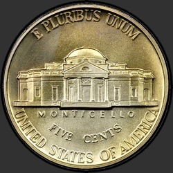 реверс 5¢ (nickel) 1994 "EUA - 5 cêntimos / 1994 - P SP"