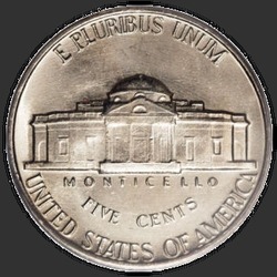 реверс 5¢ (nickel) 1960 "USA - 5 centů / 1960 - P"