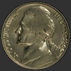 аверс 5¢ (nickel) 1960 "USA - 5 centesimi / 1960 - D"