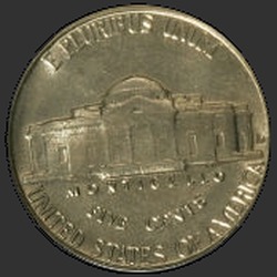 реверс 5¢ (nickel) 1960 "USA - 5 centesimi / 1960 - D"