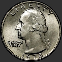 аверс 25¢ (quarter) 1978 "संयुक्त राज्य अमरीका - क्वार्टर / 1978 - पी"