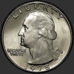 аверс 25¢ (квотер) 1978 "США - квартал / 1978 - D"