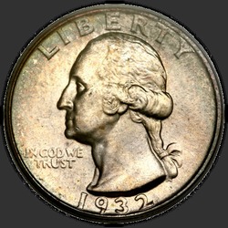 аверс 25¢ (quarter) 1932 "USA  - クォーター/ 1932  -  S"