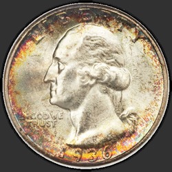 аверс 25¢ (quarter) 1936 "EUA - Trimestre / 1936 - P"