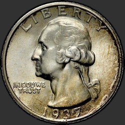 аверс 25¢ (quarter) 1937 "USA - Quarter / 1937 - S"