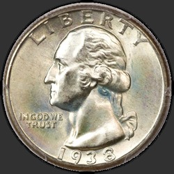 аверс 25¢ (quarter) 1938 "संयुक्त राज्य अमरीका - क्वार्टर / 1938 - पी"