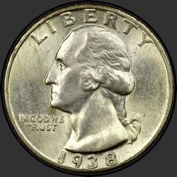 аверс 25¢ (quarter) 1938 "الولايات المتحدة الأمريكية - الربع / 1938 - S"