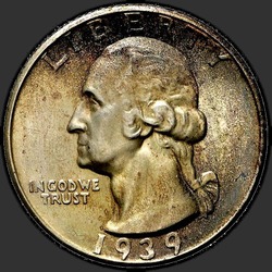 аверс 25¢ (quarter) 1939 "USA  - クォーター/ 1939  -  D"