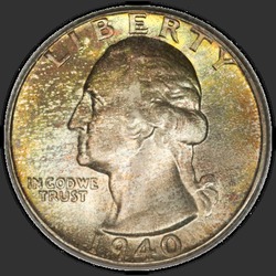 аверс 25¢ (quarter) 1940 "Washington Quarter 1940"