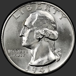 аверс 25¢ (quarter) 1941 "USA  - クォーター/ 1941  -  D"