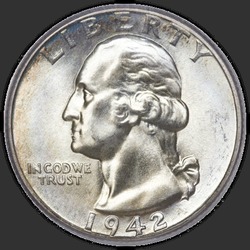 аверс 25¢ (квотер) 1942 "USA - Quarter / 1942 - P"