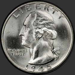 аверс 25¢ (квотер) 1945 "США - квартал / 1945 - S"