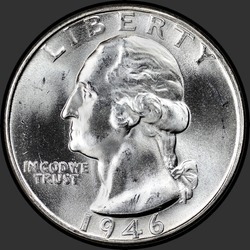 аверс 25¢ (quarter) 1946 "संयुक्त राज्य अमरीका - क्वार्टर / 1946 - पी"