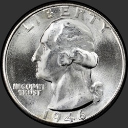 аверс 25¢ (quarter) 1946 "الولايات المتحدة الأمريكية - الربع / 1946 - D"