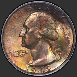 аверс 25¢ (квотер) 1948 "USA - Quarter / 1948 - D"
