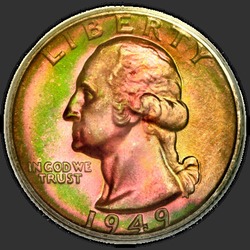 аверс 25¢ (квотер) 1949 "USA - Quarter / 1949 - P"