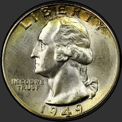аверс 25¢ (quarter) 1949 "USA  - クォーター/ 1949  -  D"