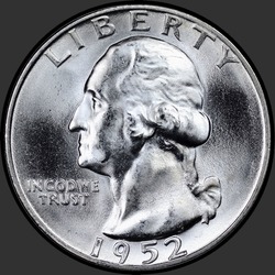 аверс 25¢ (quarter) 1952 "USA - Quarter / 1952 - S"