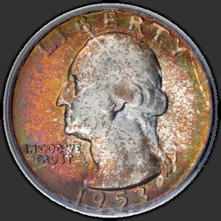 аверс 25¢ (quarter) 1953 "EUA - Trimestre / 1953 - S"