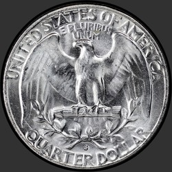 реверс 25¢ (quarter) 1954 "USA  - クォーター/ 1954  -  S"