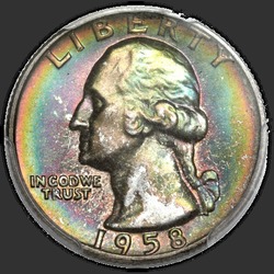 аверс 25¢ (quarter) 1958 "EUA - Trimestre / 1958 - D"