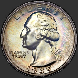 аверс 25¢ (quarter) 1939 "الولايات المتحدة الأمريكية - الربع / 1939 - إثبات"