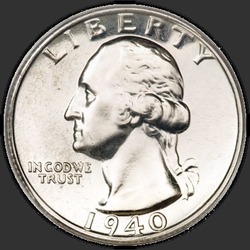 аверс 25¢ (quarter) 1940 "الولايات المتحدة الأمريكية - الربع / 1940 - إثبات"