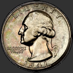 аверс 25¢ (quarter) 1941 "EUA - Trimestre / 1941 - Prova"