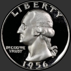 аверс 25¢ (quarter) 1956 "EUA - Trimestre / 1956 - Prova"
